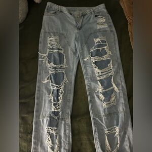 Distressed Light Blue Women's Jeans